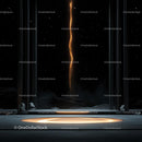 Futuristic Cosmic Gateway with Starlit Sky