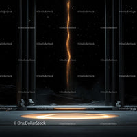 Futuristic Cosmic Gateway with Starlit Sky