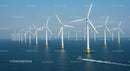 Offshore Wind Farm with Multiple Turbines in Ocean