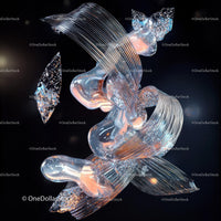 Futuristic Glass Sculpture with Intricate Details