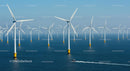 Offshore Wind Farm with Multiple Turbines in Ocean
