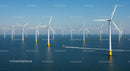 Offshore Wind Farm with Multiple Turbines in Ocean