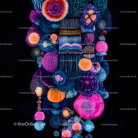 Vibrant Textile Art with Intricate Colors and Patterns