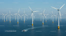Offshore Wind Farm with Multiple Turbines in Ocean