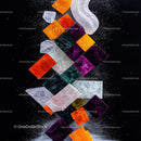 Vibrant Geometric Cubes on Black Background