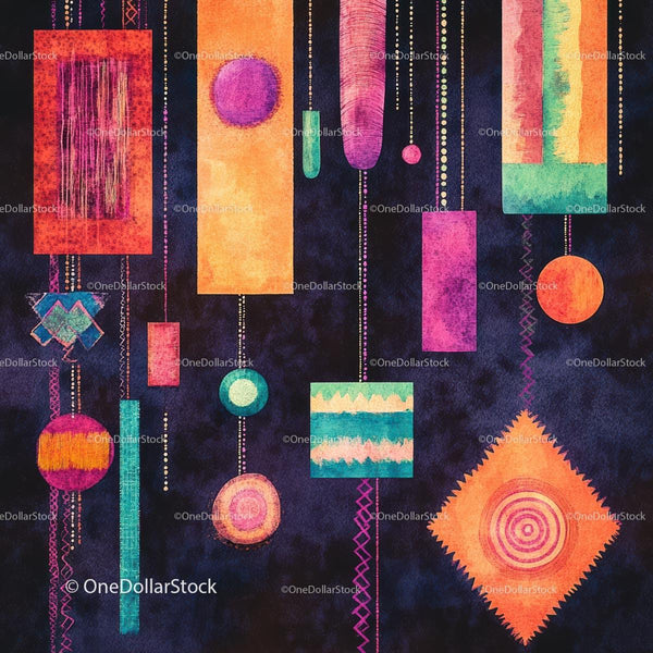 Colorful Geometric Abstract Art with Vibrant Patterns