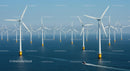 Offshore Wind Farm with Multiple Turbines in Ocean