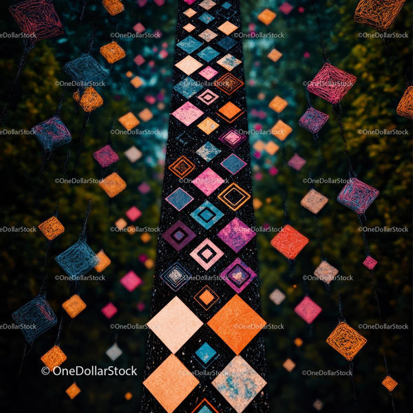 Vibrant Geometric Pattern with Colorful Squares