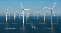 Offshore Wind Farm with Turbines on the Open Sea