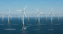 Offshore Wind Farm Expansive View Over the Ocean