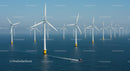 Offshore Wind Farm with Multiple Turbines in Ocean