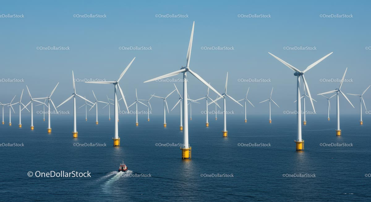 Offshore Wind Turbines in a Vast Ocean Landscape