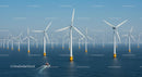 Offshore Wind Farm with Multiple Turbines in Ocean
