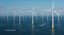Offshore Wind Farm with Multiple Turbines in Ocean
