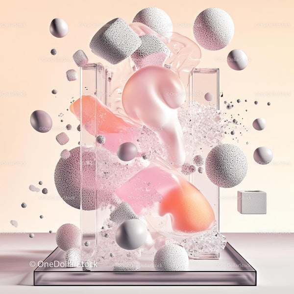 Futuristic Abstract Composition with Floating Spheres