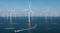 Offshore Wind Farm with Multiple Turbines in Ocean