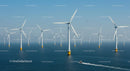 Offshore Wind Farm with Turbines on a Clear Blue Ocean