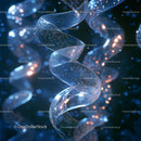 Abstract Glowing Spiral with Blue and Orange Bokeh