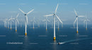Offshore Wind Farm with Numerous Wind Turbines at Sea