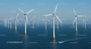 Offshore Wind Farm with Multiple Turbines in Ocean