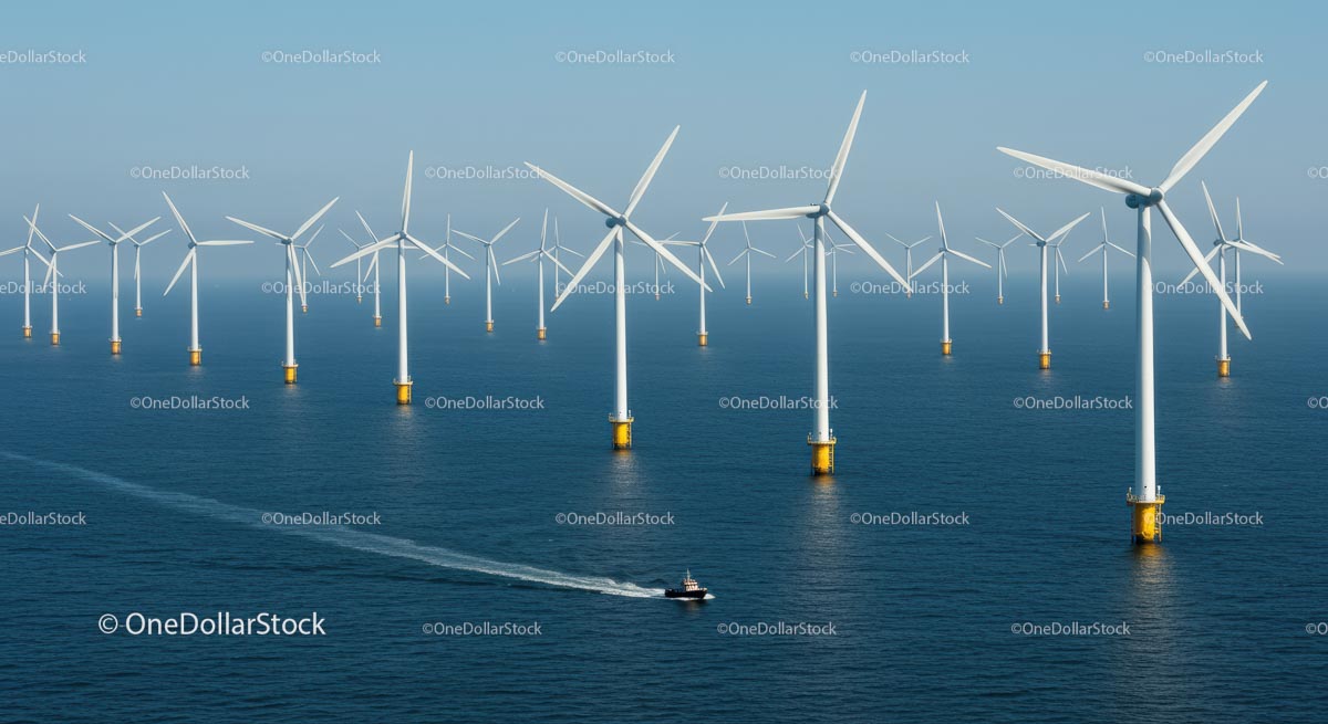 Offshore Wind Turbines Harnessing Ocean Breeze