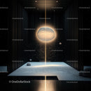 Illuminated Brain in Futuristic Dark Room