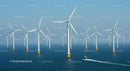 Offshore Wind Farm with Multiple Turbines in Ocean