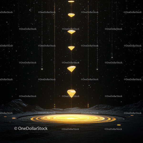 Mystical Cosmic Geometric Lights in a Starry Night Sky