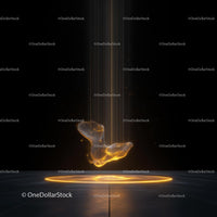 Futuristic Abstract Hologram with Neon Glow on Dark Background