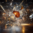 Dynamic Explosion of Shattered Glass in Abstract Space