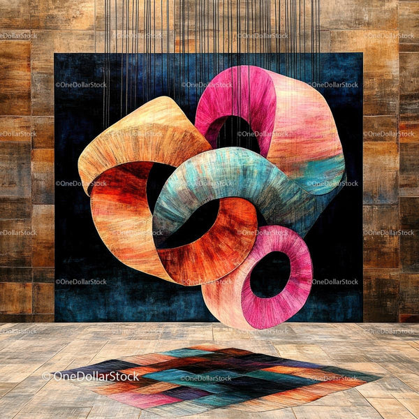 Colorful Abstract Installation with Geometric Design