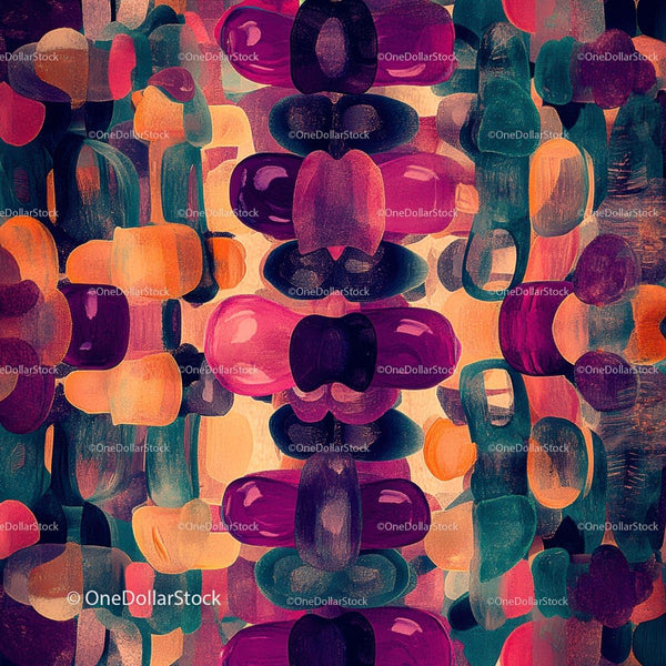 Abstract Geometric Pattern with Vibrant Purple and Orange Hues