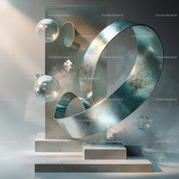 Abstract Metallic Sculpture with Geometric Elegance