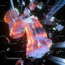 Vibrant Abstract Glass Shards with Neon Illumination