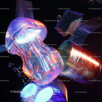 Futuristic Neon Sculpture with Glowing Effects