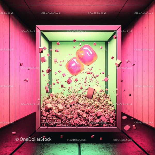 Colorful Abstract 3D Geometric Installation