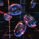 Abstract Neon Bubbles with Futuristic Light Reflections