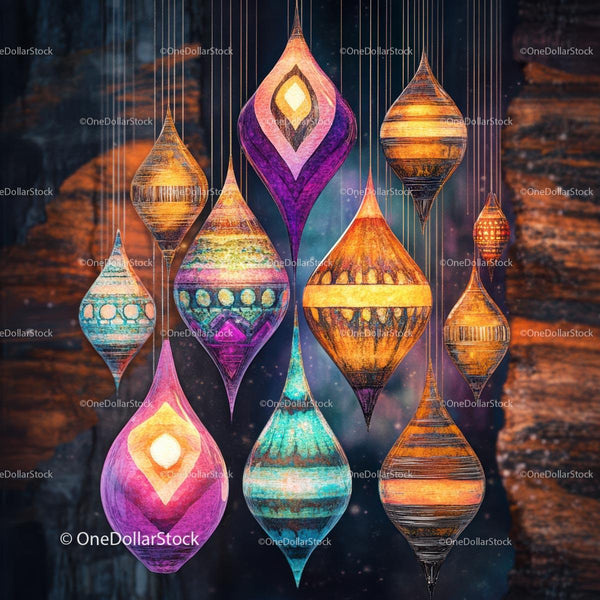 Colorful Vintage Lanterns with Bohemian Design