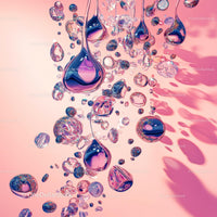Vibrant Abstract Glass Bubbles on Pink Background