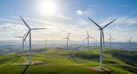 Wind Turbines Standing Tall on Green Rolling Hills
