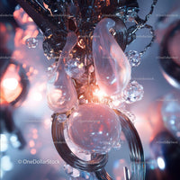 Abstract Crystal Art with Shimmering Lights