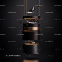 Luxurious Black and Gold Cosmetic Packaging Design