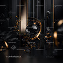 Abstract Black and Gold Geometric Composition