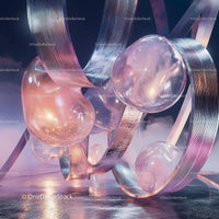 Futuristic Metallic Spheres with a Pink Hue