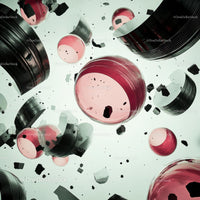 Floating Geometric Spheres in Surreal Abstract Design