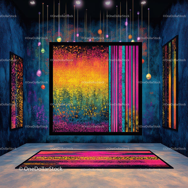 Vibrant Abstract Art in Modern Gallery Space