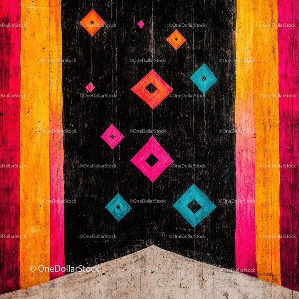 Vibrant Geometric Abstract Art with Bold Colors