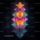 Abstract Geometric Pattern with Vibrant Color Accents