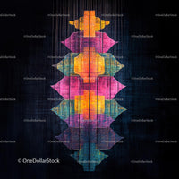 Abstract Geometric Pattern with Vibrant Color Accents