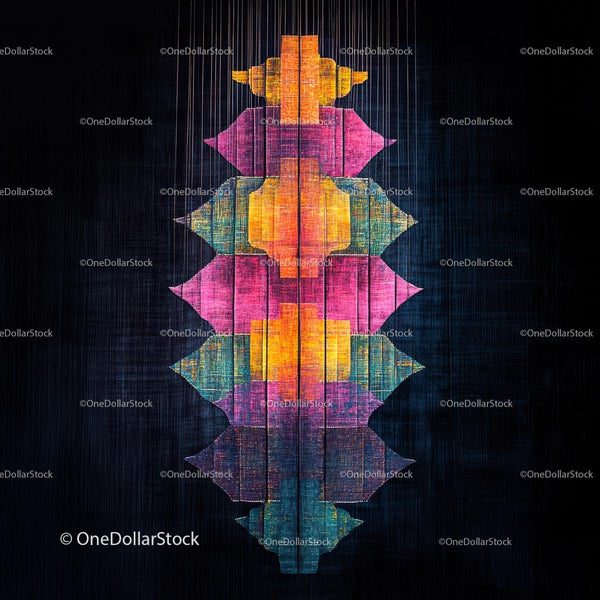 Abstract Geometric Pattern with Vibrant Color Accents